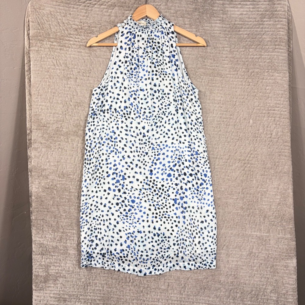 Cloth & Stone Blue Abstract Dot Halter Shift Dress C6284-A99 Womens Medium - Picture 2 of 6